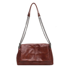 Leather Chain Shoulder Bag Women Messenger Tote Vagrant Retro Large Capacity