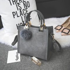 Women's Crossbody Handbag Travel Shoulder Bag with Hairball