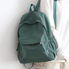 Female Small Fresh Nylon Backpack Women Solid School Backpack