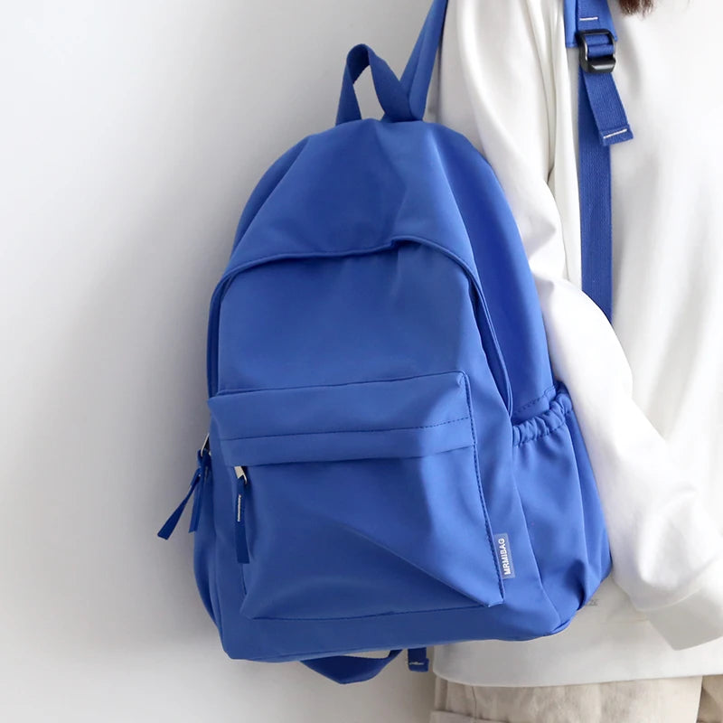 Female Small Fresh Nylon Backpack Women Solid School Backpack