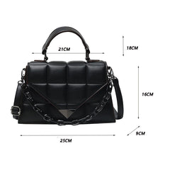 Small Square Bag Tote PU Leather Women's Handbags Solid Shoulder Bags for Women