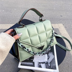 Small Square Bag Tote Women's Handbags Leather Solid Shoulder Crossbody Bags
