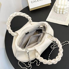 Women Clouds Shoulder Bag Soft Leather Chain Crossbody Bag