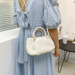 Women Clouds Shoulder Bag Soft Leather Chain Crossbody Bag