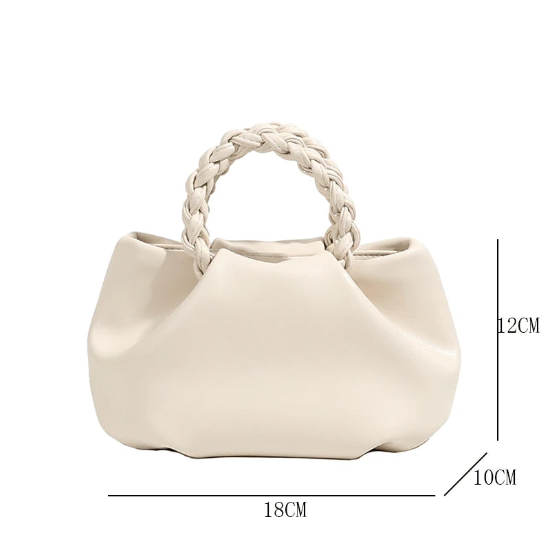 Women Clouds Shoulder Bag Soft Leather Chain Crossbody Bag
