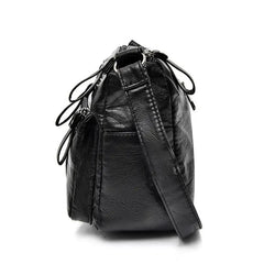 Women's Soft PU Leather Shoulder Bag Multi-Pocket Crossbody Bag