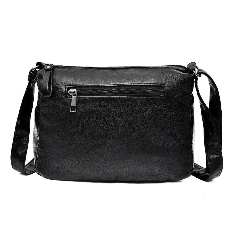 Women's Soft PU Leather Shoulder Bag Multi-Pocket Crossbody Bag