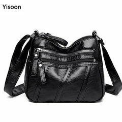 Women's Soft PU Leather Shoulder Bag Multi-Pocket Crossbody Bag