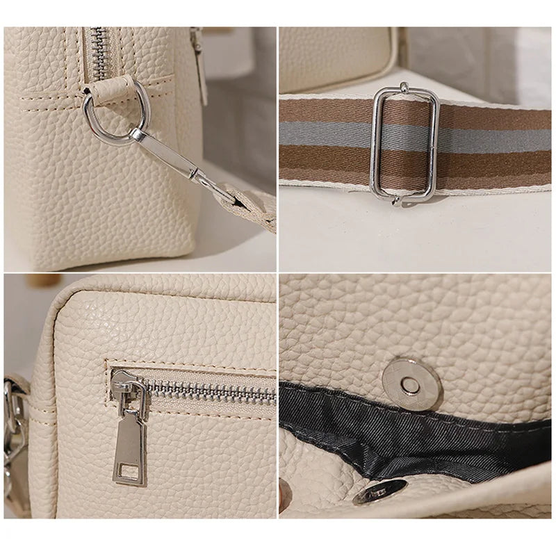 Women Classic Crossbody Bag with Fabric Strap