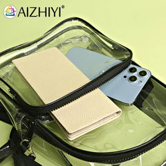 Female Transparent Portable Backpack PVC Waterproof Student School Bag