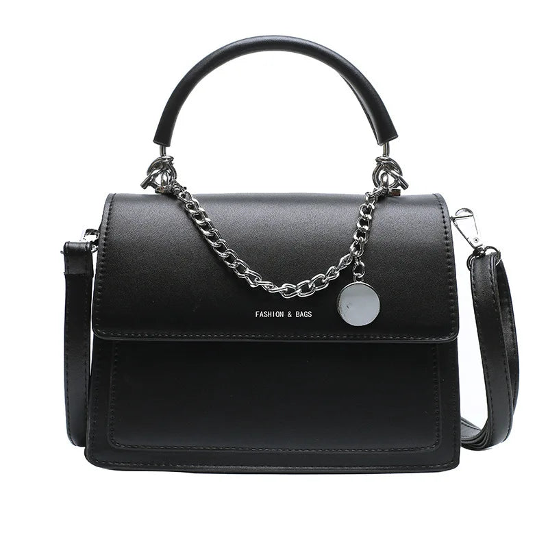 Square Tote Bag High PU Leather Women's Handbag Travel Shoulder Messenger Bag