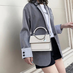 Square Tote Bag High PU Leather Women's Handbag Travel Shoulder Messenger Bag