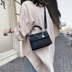 Square Tote Bag High PU Leather Women's Handbag Travel Shoulder Messenger Bag
