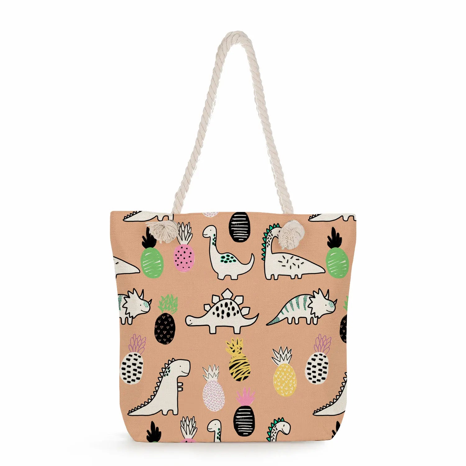 Daily Dinosaur Print Women Handbags Large Capacity Shopping Bags