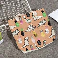 Daily Dinosaur Print Women Handbags Large Capacity Shopping Bags