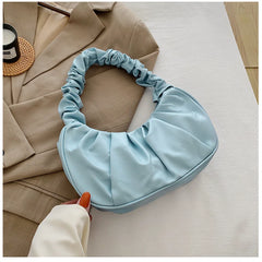Women's Pleated Handlebags PU Cloud Bags Shoulder Handbag