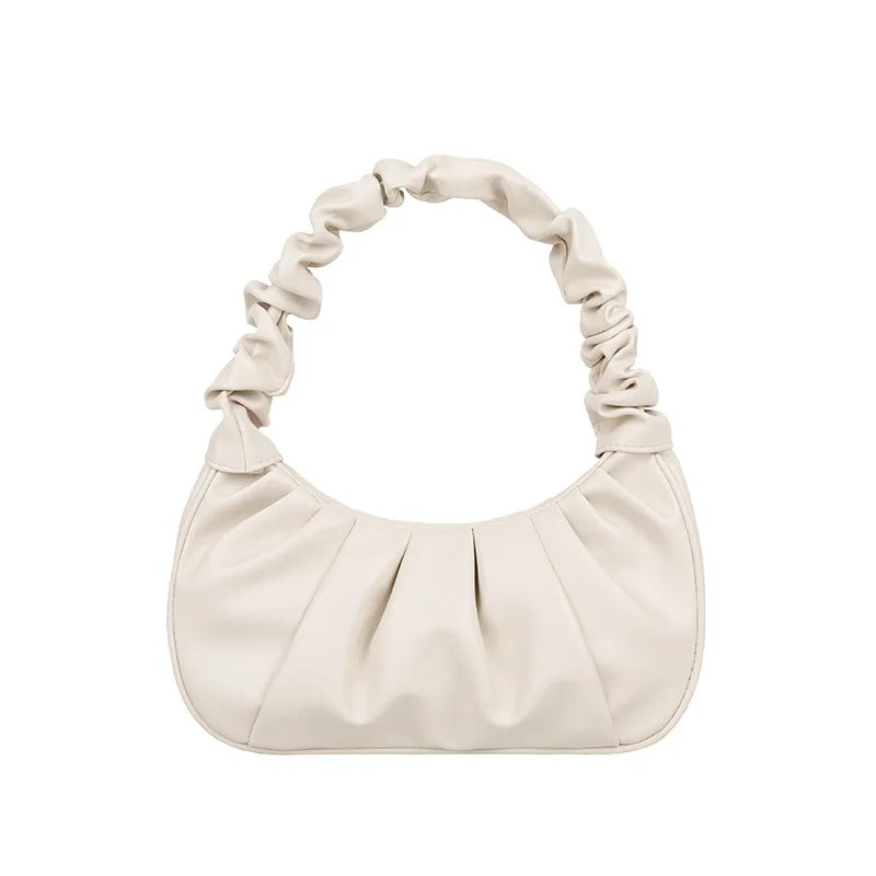 Women's Pleated Handlebags PU Cloud Bags Shoulder Handbag