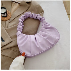 Women's Pleated Handlebags PU Cloud Bags Shoulder Handbag