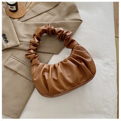 Women's Pleated Handlebags PU Cloud Bags Shoulder Handbag
