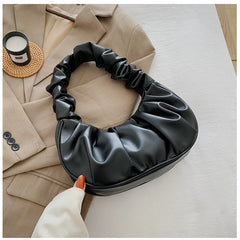 Women's Pleated Handlebags PU Cloud Bags Shoulder Handbag