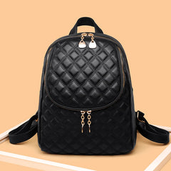 Vintage Leather Backpack Women Large Capacity Bookbag School Travel Bagpack