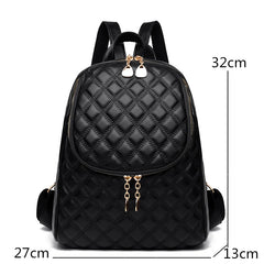 Vintage Leather Backpack Women Large Capacity Bookbag School Travel Bagpack