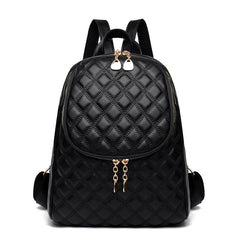 Vintage Leather Backpack Women Large Capacity Bookbag School Travel Bagpack