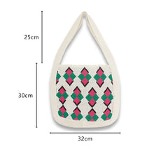 Vintage Crochet Slouchy Pouch Bag Soft Hobo Shoulder Bag