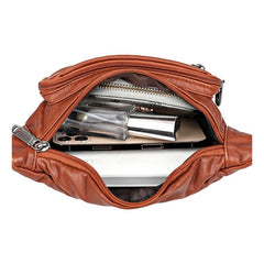Vintage Waist Fanny Pack Large Capacity PU Leather Phone Pouch