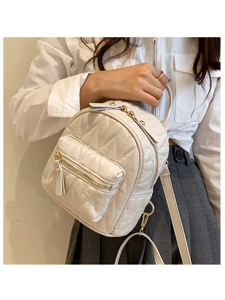 Women PU Leather Mini Backpack Teen Girls Bagpack Small Backpack