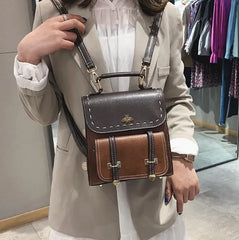 Female PU Mini Backpack Multi-Purpose Shoulder Bag