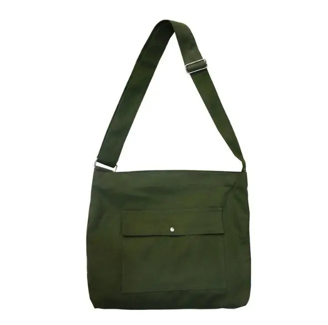 Large Capacity Canvas Crossbody Bag Solid Shoulder Bag Couple Canvas Bag