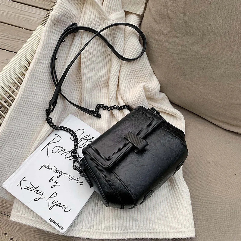 Women's Small Shoulder Bag PU Leather Messenger Bag Flip Design
