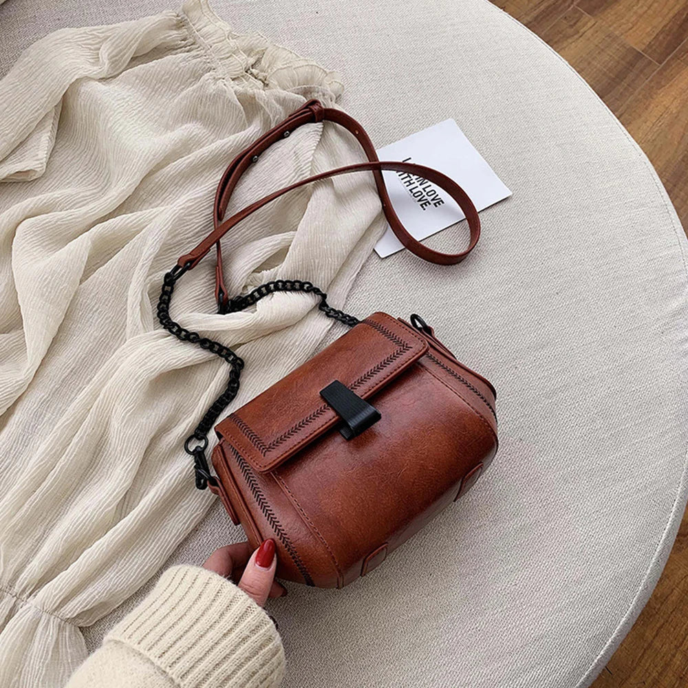 Women's Small Shoulder Bag PU Leather Messenger Bag Flip Design