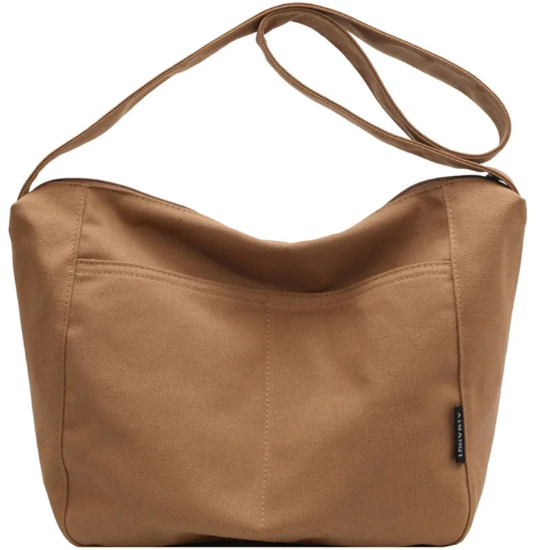 Vintage Canvas Shoulder Bag for Women Office Ladies Totes