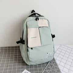 Female Eye-Splice Schoolbag for Teenage Girls Double Front Pocket Mochilas
