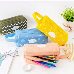 Kids School Stationery Bag For Girls Boys Large Capacity Portable Pen Bag