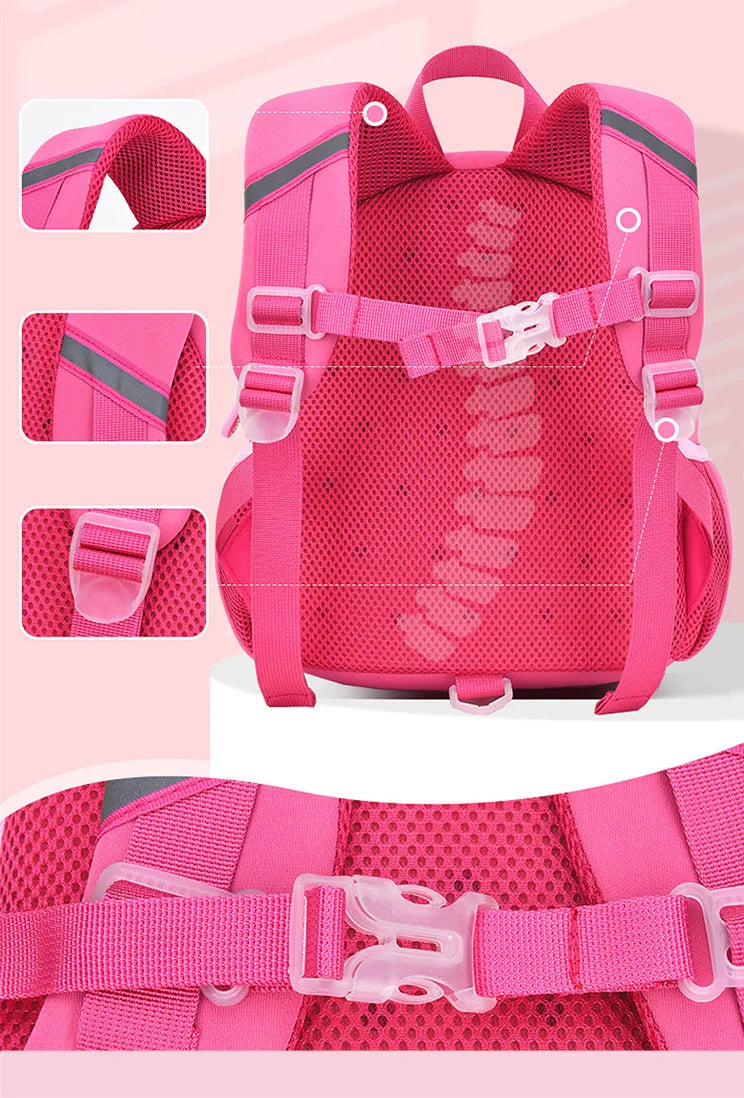 Pink Small School Backpack for Girls 2-6 Years Old