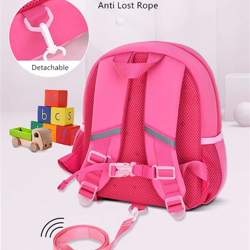 Pink Small School Backpack for Girls 2-6 Years Old
