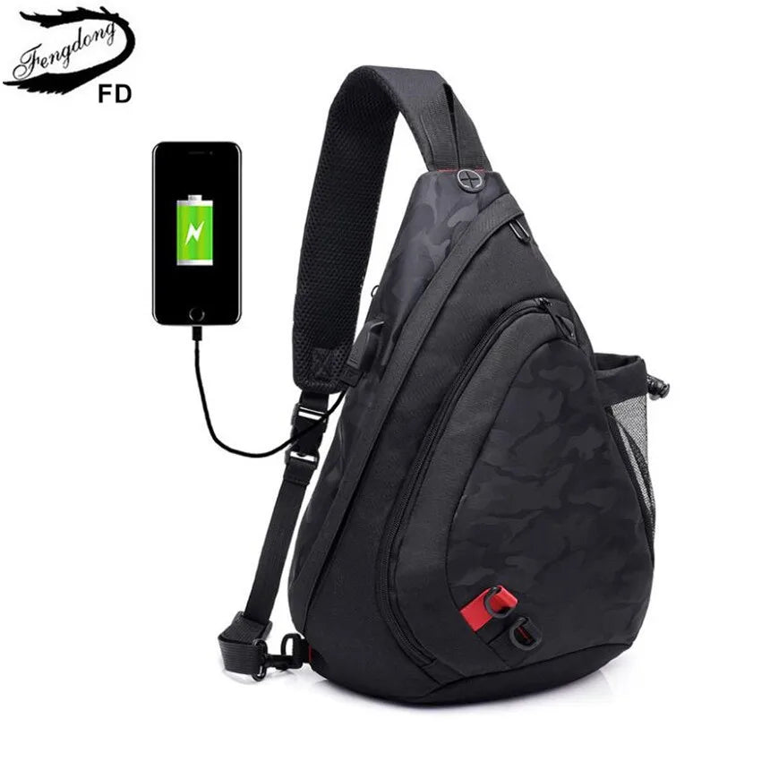 Camouflage Sling Chest Bag Waterproof Small Crossbody Bag
