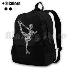 Figure Skating Ice Skate Sports Bag Love Outdoor Hiking Backpack