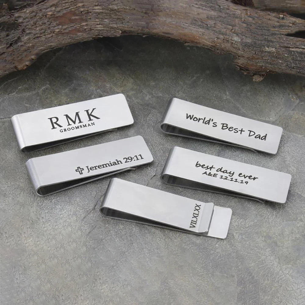 Personalized Engraved Money Clip Bank Card Wallet-Men's Accessories