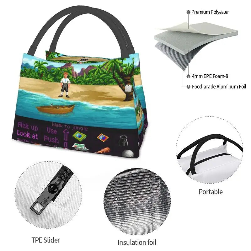 Monkey Island Lunch Bag Leakproof Thermal Cooler Box Women