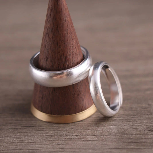 Ethnic Ancient Silver Ring 999 Sterling Silver Couple Holiday