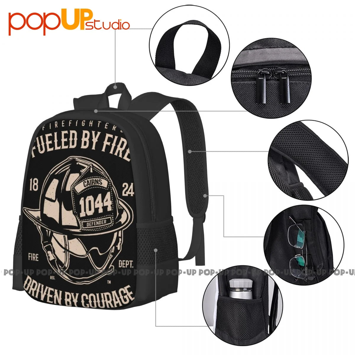Firefighters Fuel Combat Rescue A667 Backpack Creative Gym Tote Bag