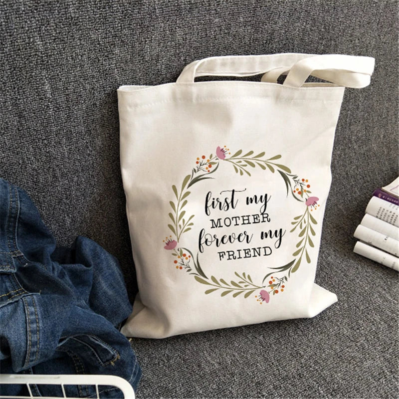 My Mother Forever My Mom Tote Bag Reusable Canvas Shopping Bag