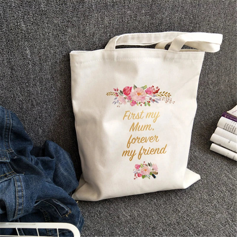 My Mother Forever My Mom Tote Bag Reusable Canvas Shopping Bag