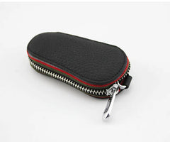 Genuine Leather Car Key Case Zipper Wallet Key Holder Organizer