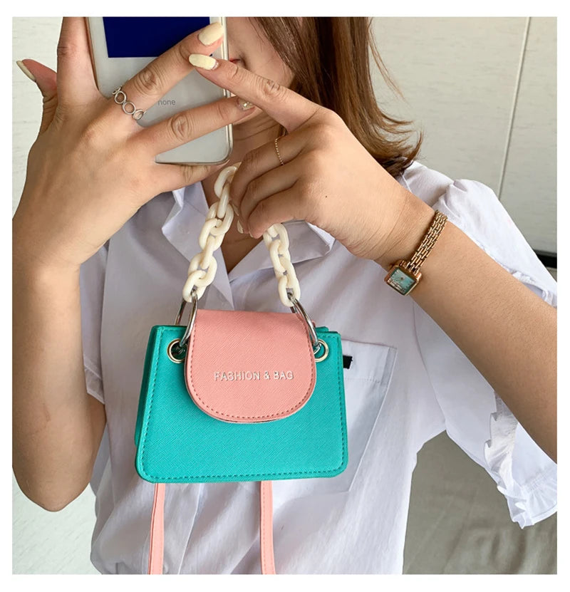 Fitshinling PU Mini Purse Chain Small Bags Female Faux Leather Summer Lady Bag