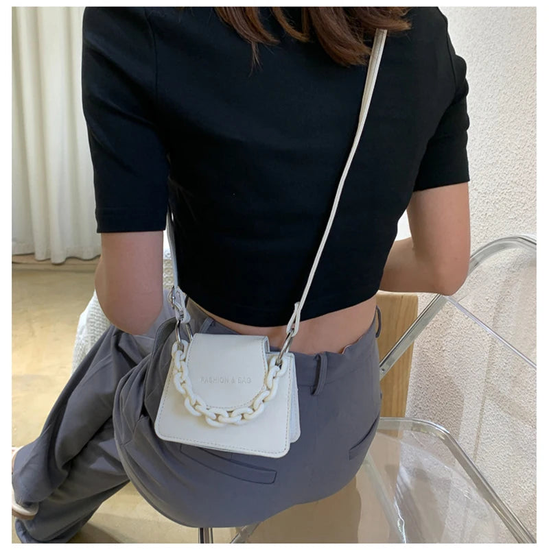 Fitshinling PU Mini Purse Chain Small Bags Female Faux Leather Summer Lady Bag